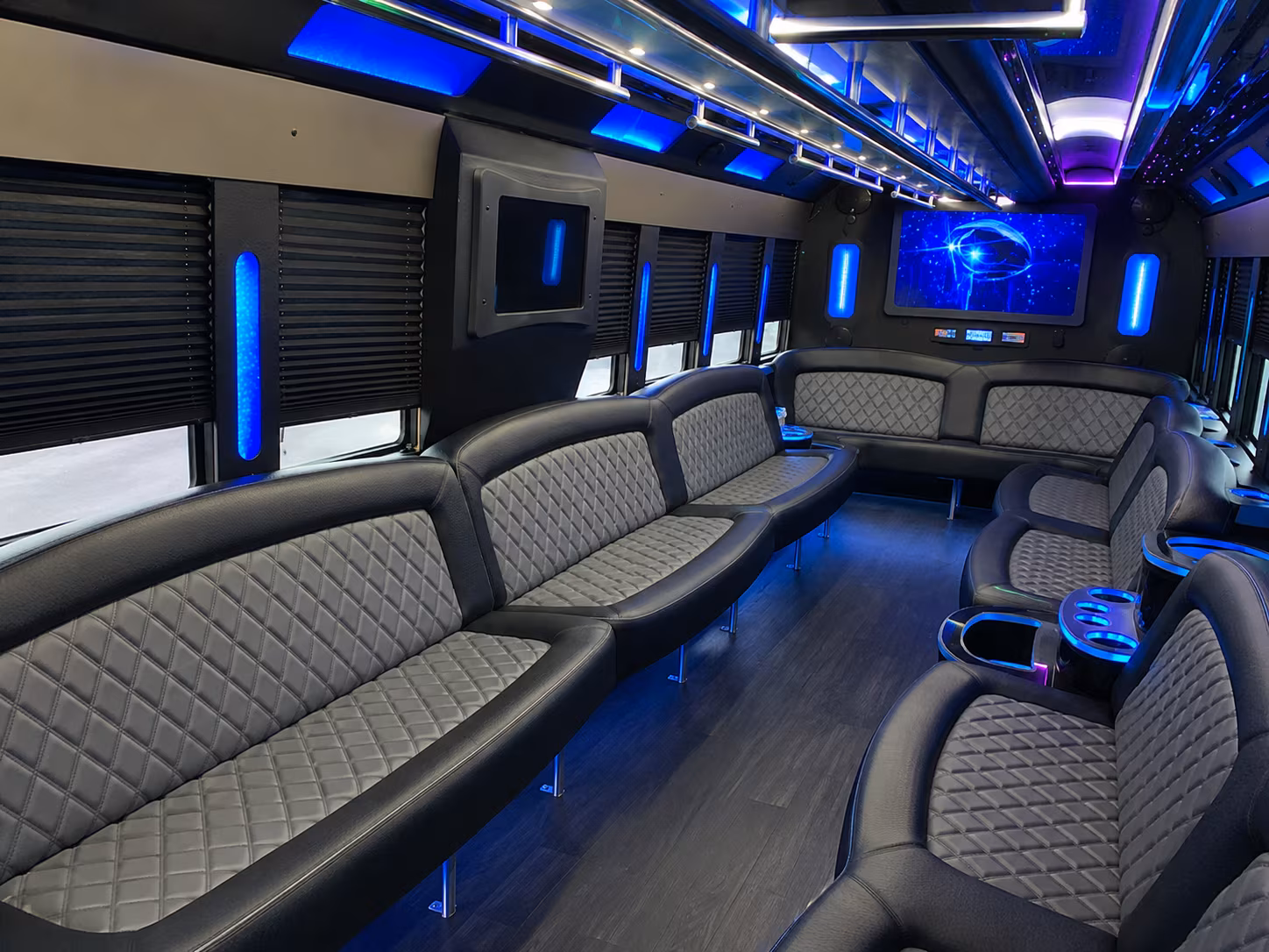 Maitland Birthday, Sweet 16, & Quinceañera Transportation party bus interior