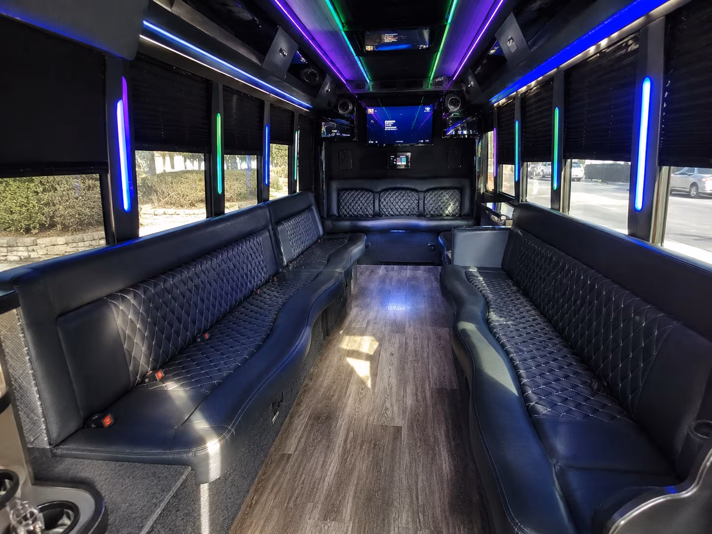 Maitland Private Event Transportation party bus exterior