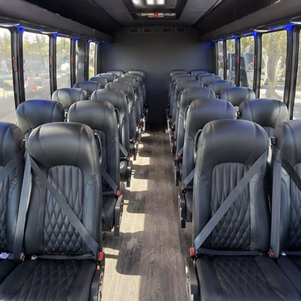 Maitland School Event Transportation party bus interior