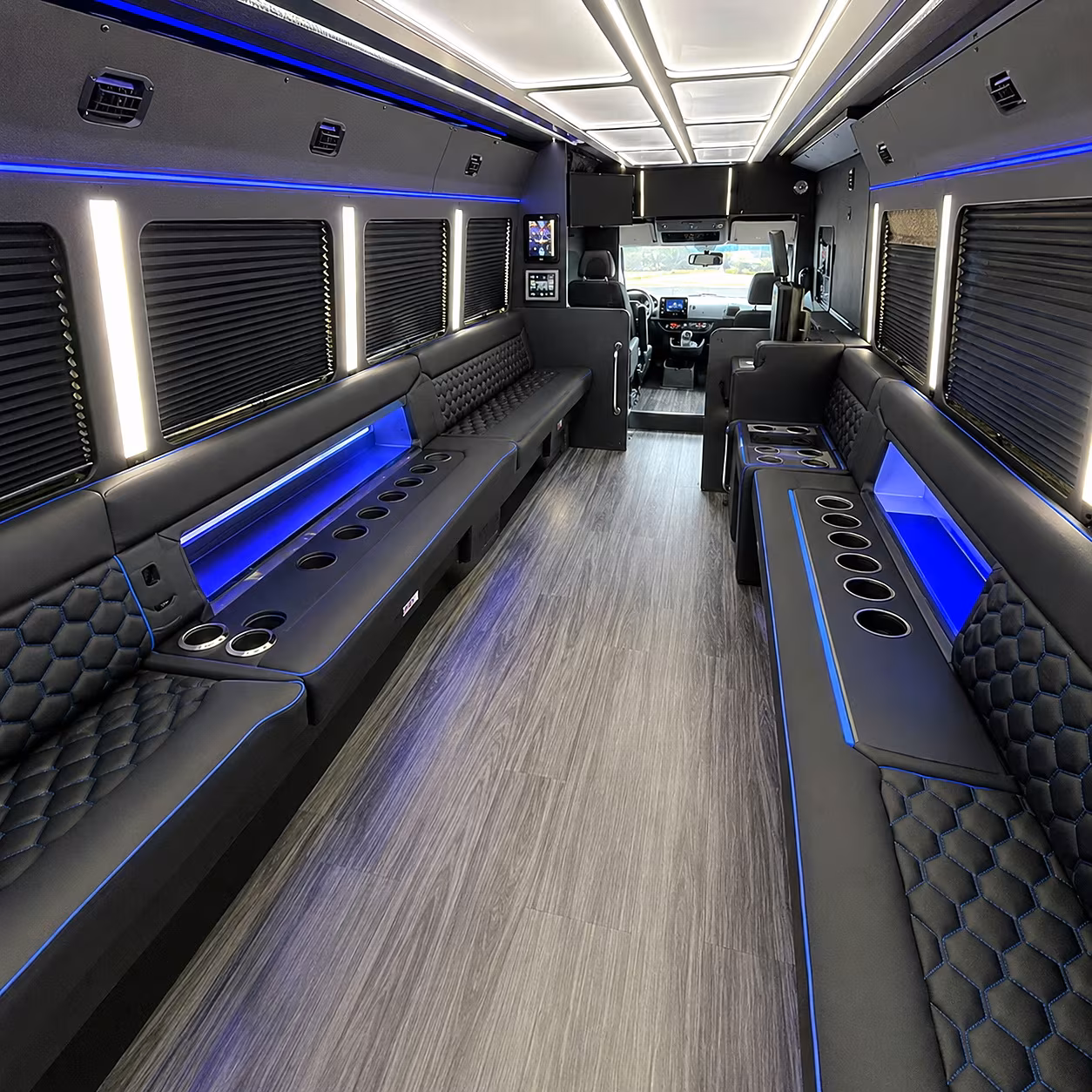 Maitland Wedding Transportation party bus interior